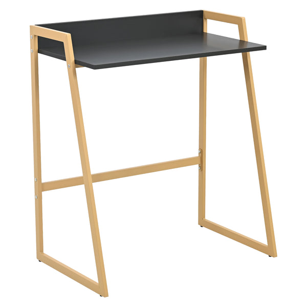 Scrivania Kuomi con Bordo Posteriore Rialzato 84 x 73 x 47 cm - Beige/Grigio Scuro [en.casa]