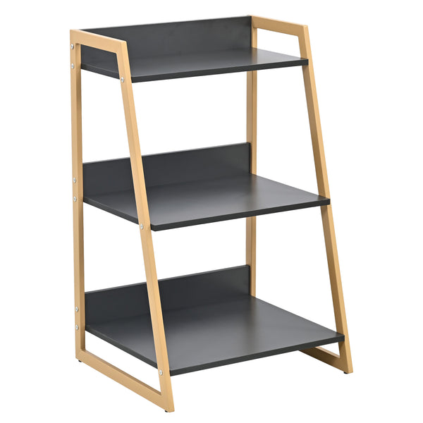 Scaffale a pioli Kuomi 84x53x47 cm Beige/Grigio scuro [en.casa]