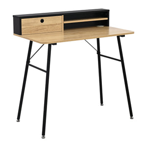 Scrivania Var 93x90x50 cm Nero/effetto quercia [en.casa]
