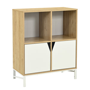 Comò Kerrköndam 94x76x40 cm effetto quercia/bianco [en.casa]