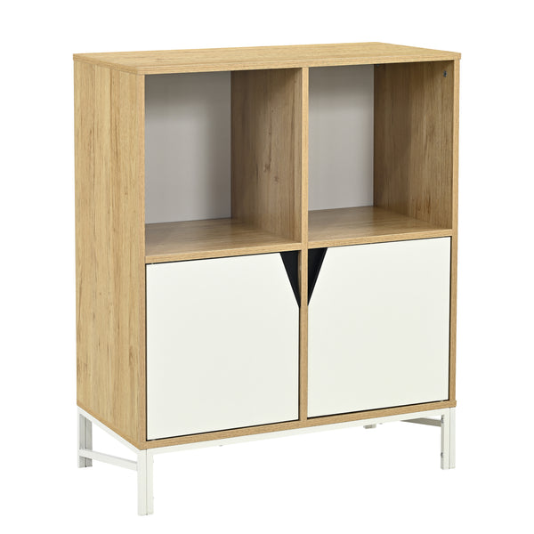 Comò Kerrköndam 94x76x40 cm effetto quercia/bianco [en.casa]