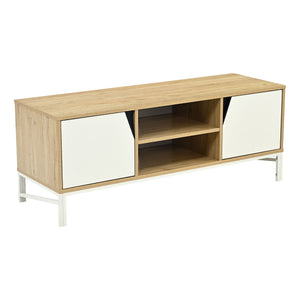 Mobile TV Kerrköndam 120x40x46 cm effetto quercia/bianco [en.casa]
