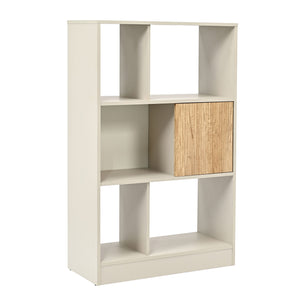 Libreria Karena 112x70x30 cm Bianco crema/effetto quercia [en.casa]