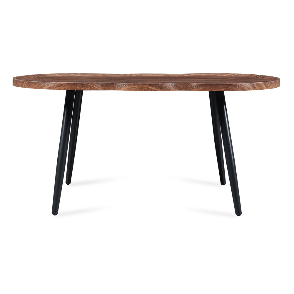 Tavolino da Salotto Ken con Piano Sagomato 100x60x47 cm - Effetto Noce [en.casa] 