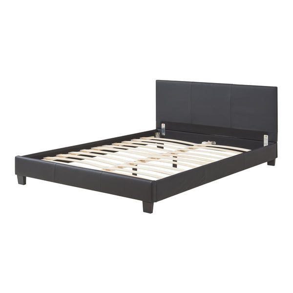 Letto in ecopelle 140x200 cm Nero Corium