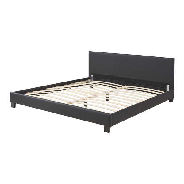 Letto in ecopelle 180x200 cm Nero Corium