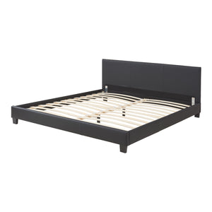 Letto in ecopelle Albacete 160x200cm Nero Corium