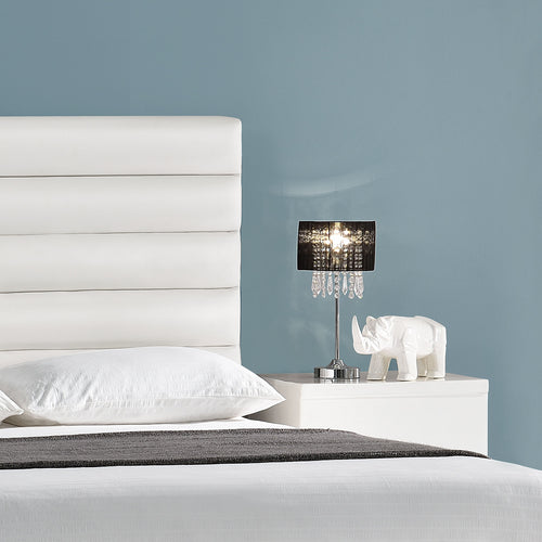 Lampada da tavolo nera [40 cm x Ø20 cm] Lampada da tavolo cristallo tessuto [lux.pro]