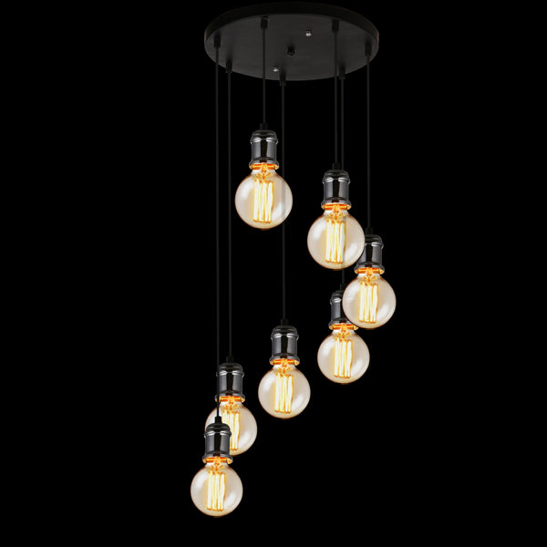 [lux.pro] Lampadario 7 fiamme con supporti in altezza differente [7 x E27 base] lunghezza 125cm