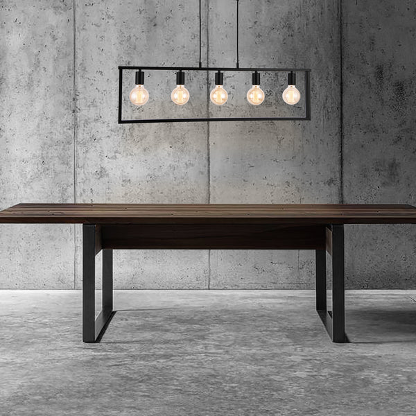 Lampada a sospensione metallo nero lampada da soffitto lampada 5 fiamme design [lux.pro]