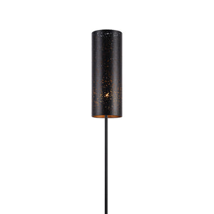 Lampada da terra - Altezza 142 cm - Piantana in Metallo con Paralume Cilindrico con Fori Lampada a Stelo - Nero - lux.pro