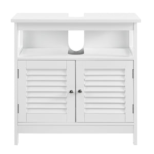 Armadietto Sottolavabo da Bagno a 2 Ante e Scomparto Aperto 60 x 60 x 30 cm - Bianco [en.casa]