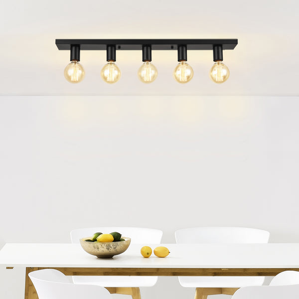 Plafoniera Korinth 5 fiamme rotonda metallo E27 lux.pro