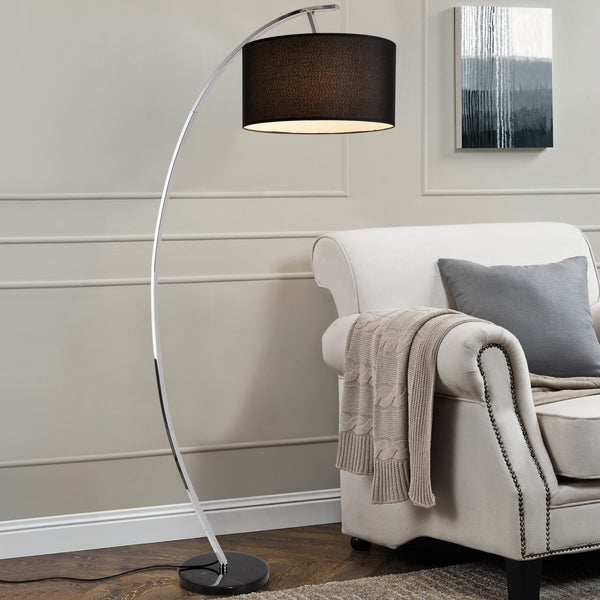 Lampada da terra Steiermark 153 cm E27 60W Nero lux.pro