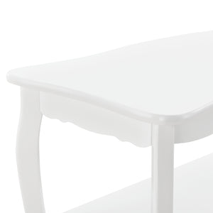 Tavolino Pearl 88x40x42 cm Stile Shabby Chic Bianco en.casa
