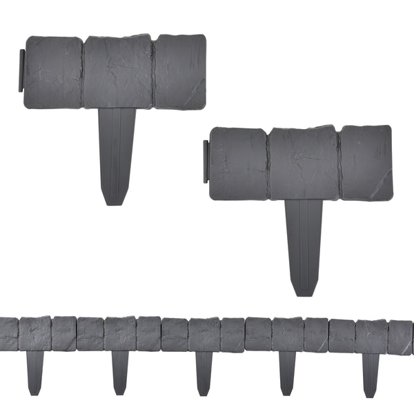 Bordure per Aiuola in set - Grigio, Effetto Pietra casa.pro