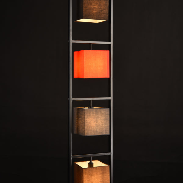 Lampada da Terra con 4 Paralumi Cubici Multicolore Piantana Decorativa lux.pro
