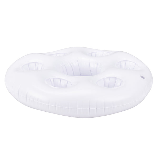 Set di 10 Portabevande Galleggiante per Piscina Supporto Gonfiabile per Drink Ø60 cm Bianco casa.pro