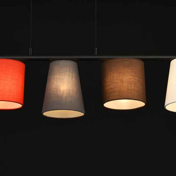 Lampada a sospensione Mysen 5 fiamme Tessuto Nero lux.pro