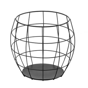 Tavolino da salotto Neman set da 3 cestini in metallo nero en.casa