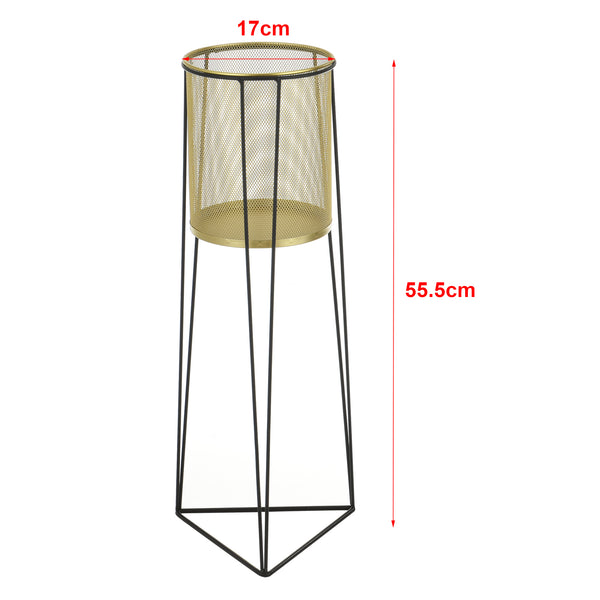 Set da 2 supporti per piante Roosdaal in metallo nero color ottone en.casa