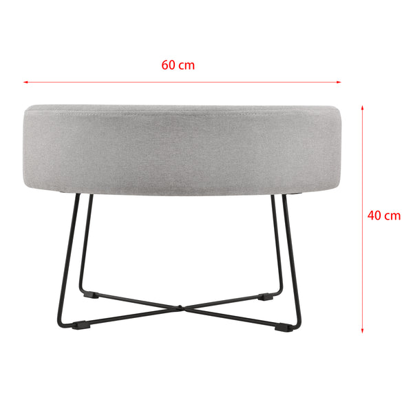 [en.casa] Poggiapiedi 40 x 60 cm con Gambe in Metallo Pouf / Sedile Basso per Bambini - Grigio