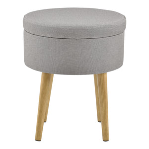 [en.casa] Poggiapiedi con Piano rimovibile 42 x 36 cm Sedile con Contenitore Carico Massimo 80 kg - Grigio