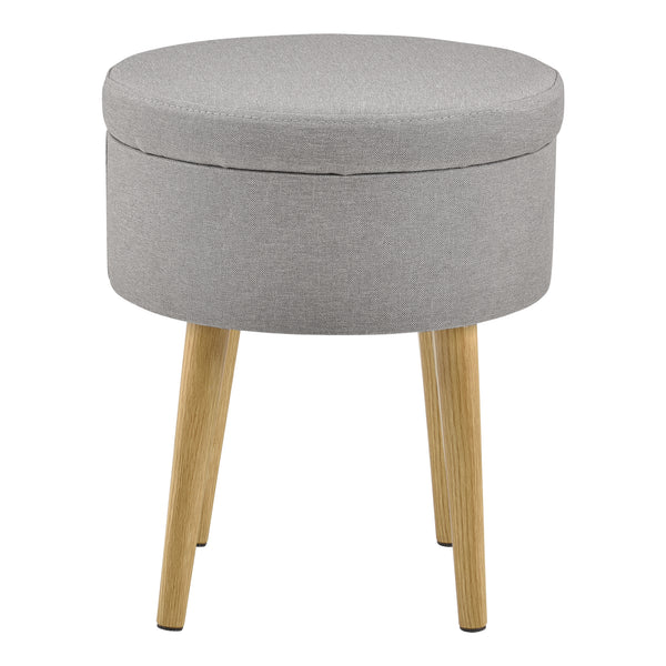 [en.casa] Poggiapiedi con Piano rimovibile 42 x 36 cm Sedile con Contenitore Carico Massimo 80 kg - Grigio