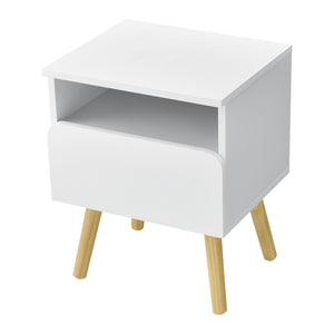 Comodino Dargaville 50x40x34 cm Bianco en.casa