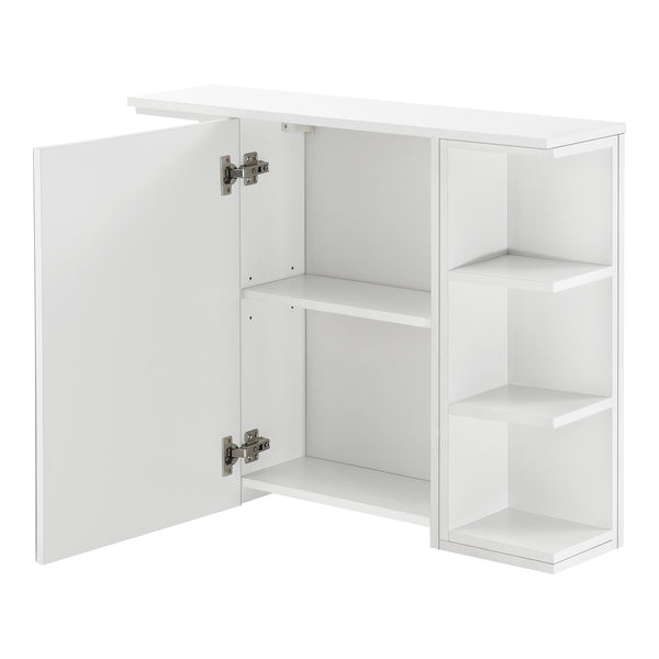 Armadietto da Muro Harstad per Bagno con Specchio Anta e Ripiani Laterali 64x80x20 cm - Bianco [en.casa]

