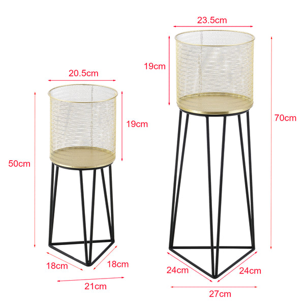 Portavaso Menen 2 pz. Nero-Oro en.casa