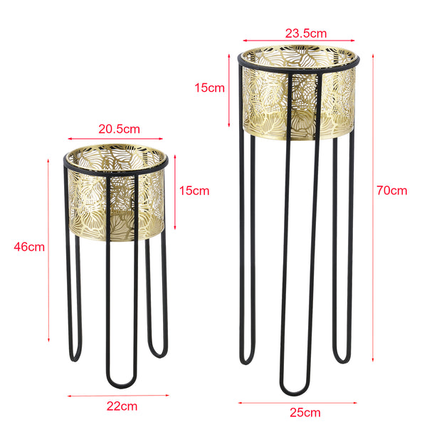 Portavaso Modave 2 pz. Nero-Oro en.casa