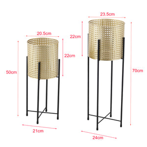 Supporto per vaso Mol 2 pz. Nero-oro en.casa