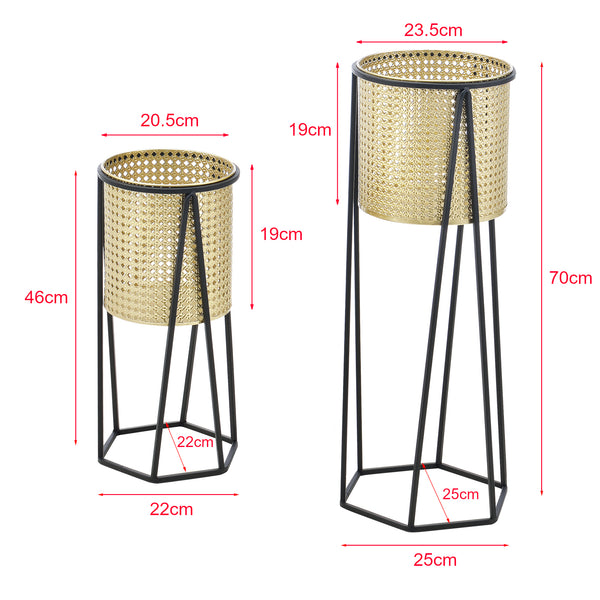 Portavaso Musson 2 pz. Nero-Oro en.casa