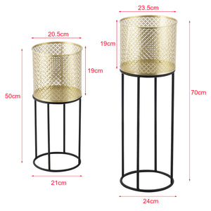 Portavaso Messancy 2 pz. Nero-Oro en.casa