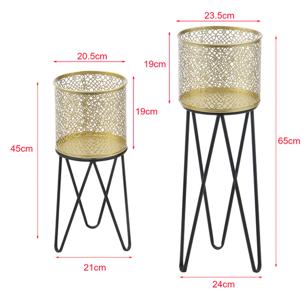 Portavaso Marchin 2 pz. Nero-Oro en.casa