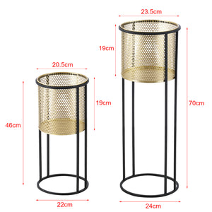 Portavaso Malmedy 2 pz. Nero-Oro en.casa