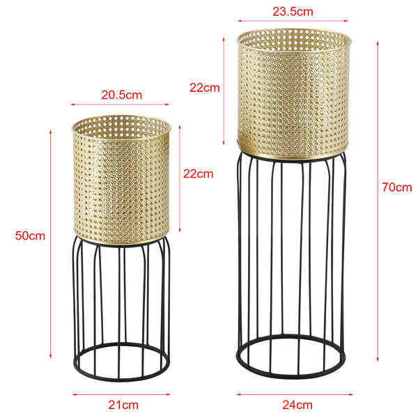 Portavaso Maaseik 2 pz. Nero-Oro en.casa