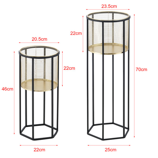Portavaso Malgedem 2 pz. Nero-Oro en.casa