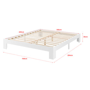 Letto in Legno di Pino con Materasso a Schiuma Fredda 90/100/120/140/160/180 x 200 cm Letto Singolo/Francese/Matrimoniale in Design Minimal - Vari Colori