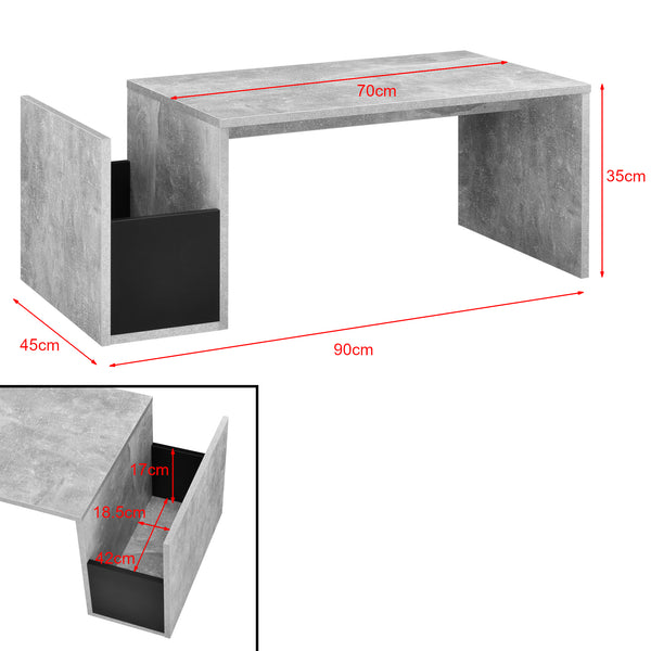 Tavolino da Salotto Bollnäs con Vano Aperto Laterale 90 x 45 x 35 cm [en.casa]