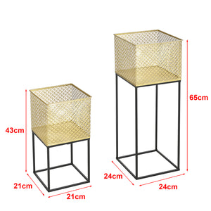 Porta piante Juprelle set da 2 oro-nero en.casa