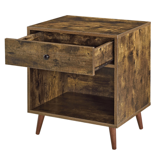 Tavolino Ronneby 58x50x40cm con cassetto Tonalità di legno scuro en.casa