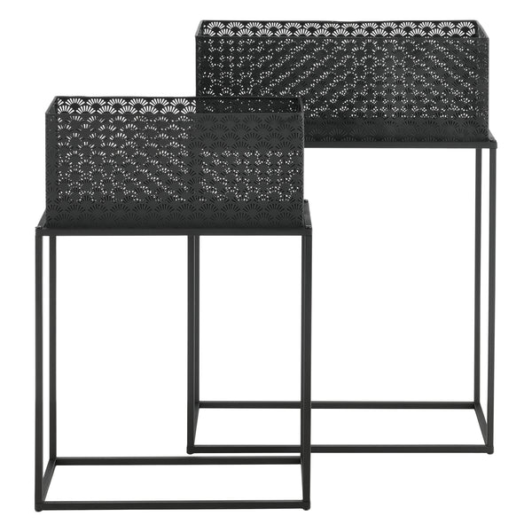 Porta piante Honnelles set da 2 nero en.casa