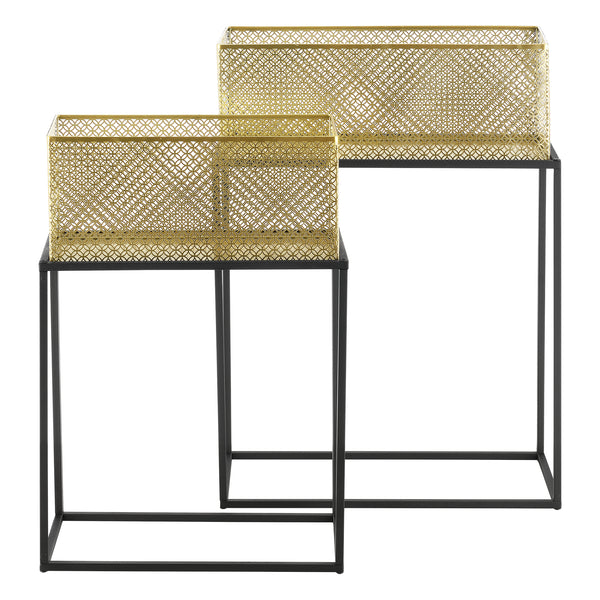 Porta fiori Anderlues set da 2 nero/ottone en.casa