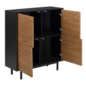 Mobiletto Gnosjö 80x30x93cm Nero/Tonalità di legno scuro en.casa