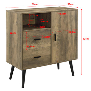 Sideboard Tingsryd 78x38x82cm Nero/Quercia [en.casa]
