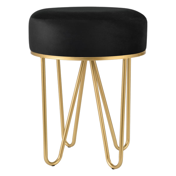 Sedia Imbottita Vänersborg Nero/Ottone [en.casa]