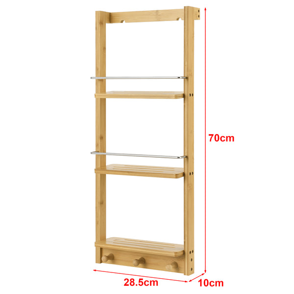 Mensola da parete in bambù Lidingö 29x10x70cm [en.casa]