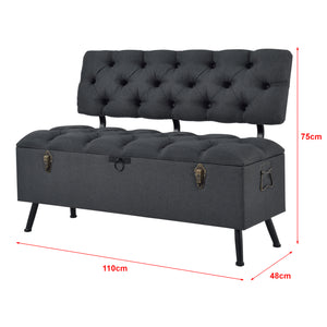 Cassapanca Malmöhus 110x48x75cm Grigio scuro [en.casa]